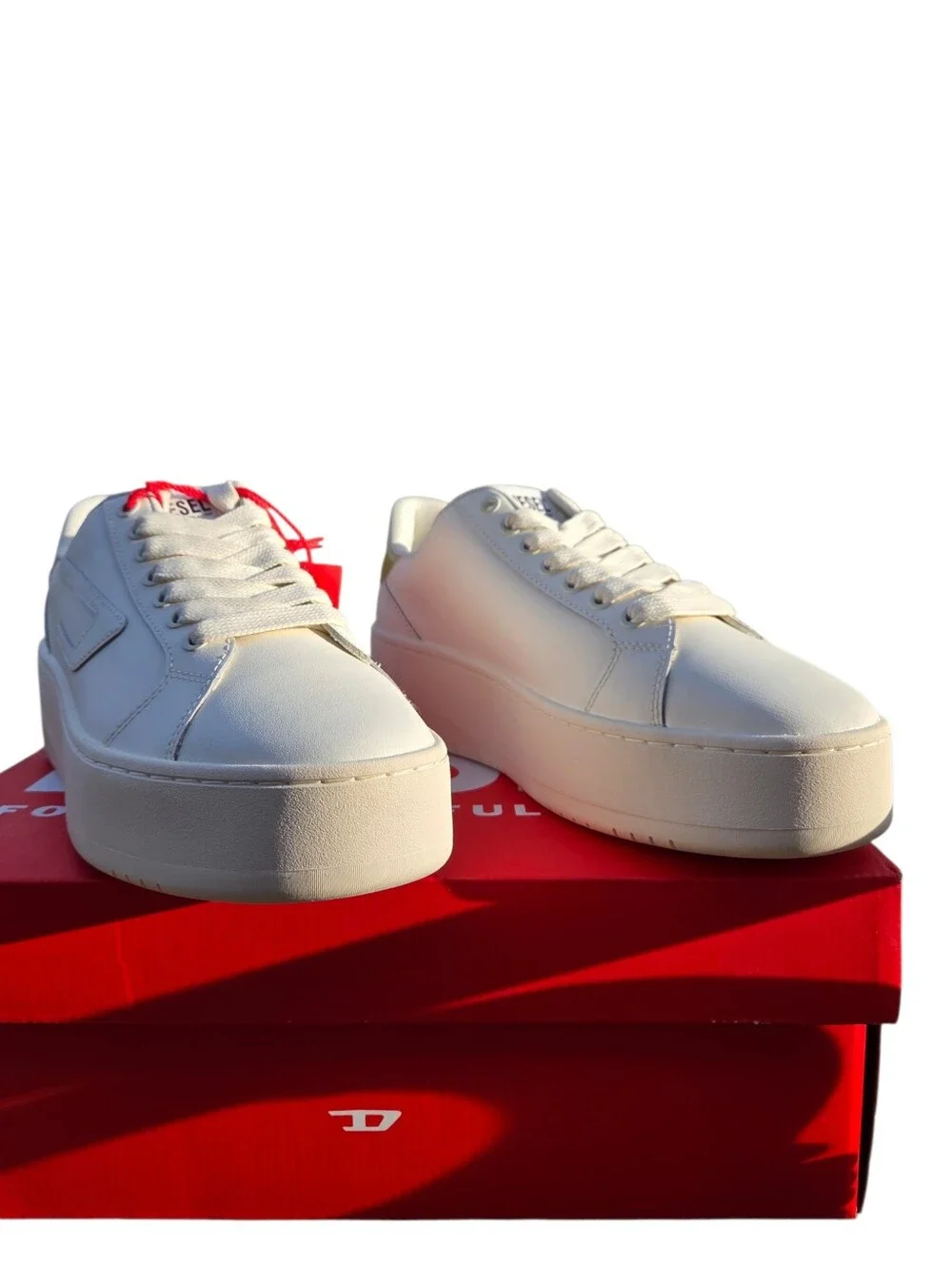Diesel S-Athene Bold X Chunky Low-top Flatform Leather Lifestyle Sneakers NEW - Picture 4 of 13